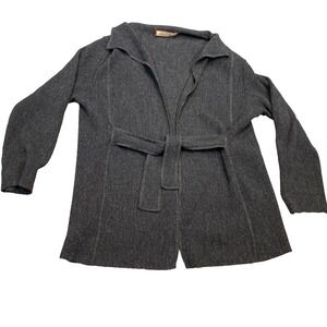 Beyond Threads Jacket‎ L Gray Alpaca Wool Open Front Cardigan Sweater Lagenlook